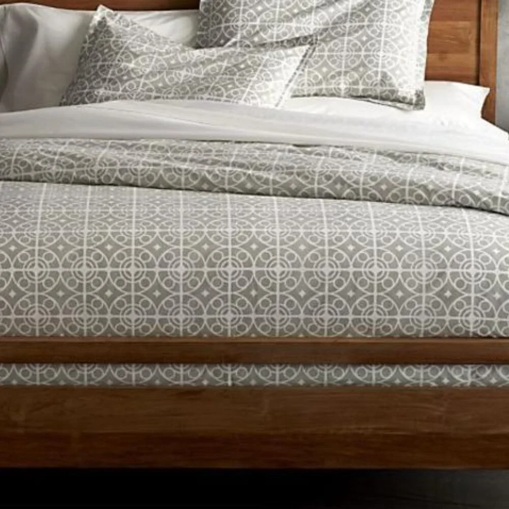 CRATE & BARREL *Full/Queen* Taza Pattern Duvet Cover 100% Cotton